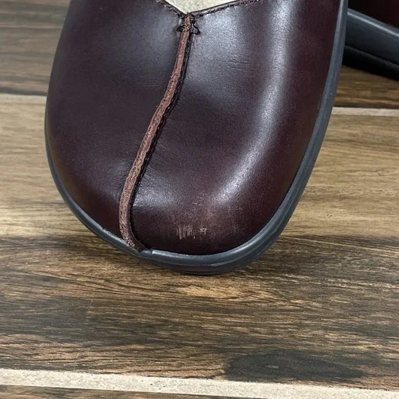 Alegria Kaitlyn Womens Size EU 38 Shoes Gravy Pull Up Leather Mary Jane Clogs - Picture 13 of 16